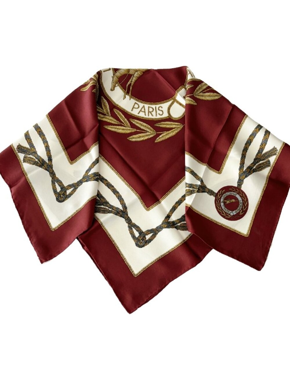 Vintage LONGCHAMP Silk Equestrian Scarf